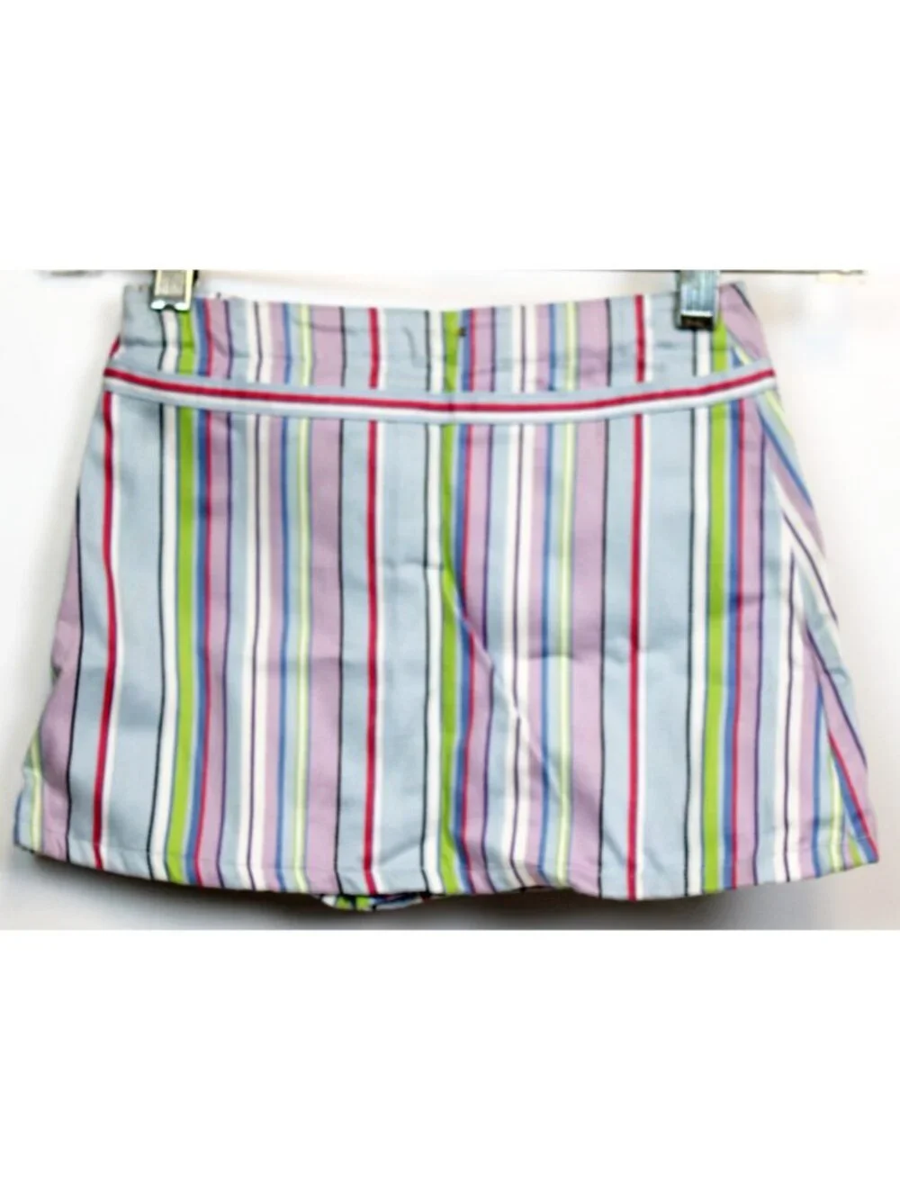 2004 Gymboree European Holiday Skorts sz 4 Multicolor Stripes Bow Zipper Skirt